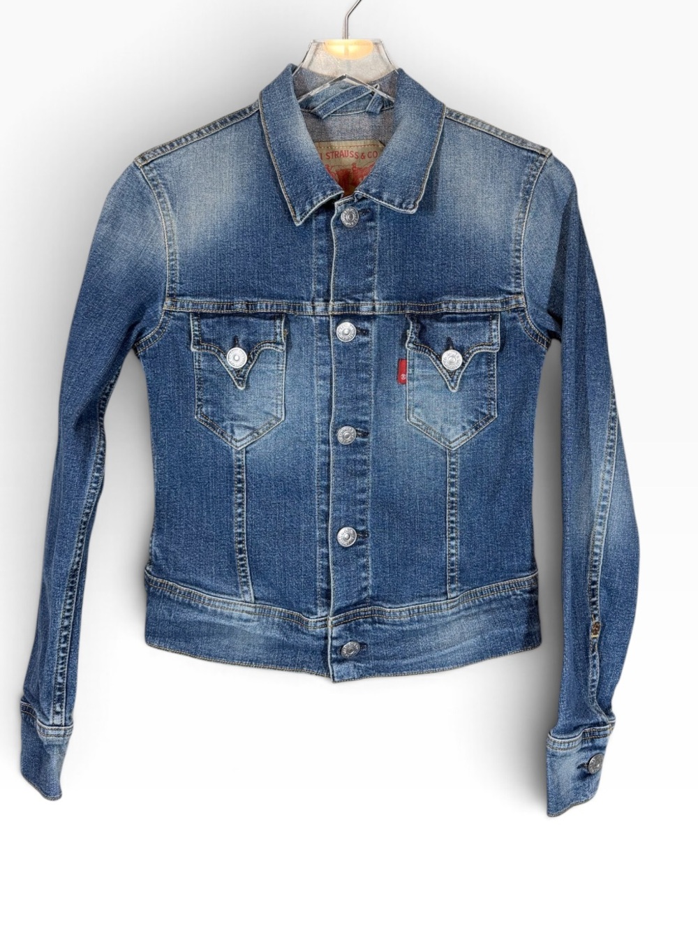 VINTAGE LEVI'S Type I Blue Denim Trucker Jacket Women's Small Junior Distressed